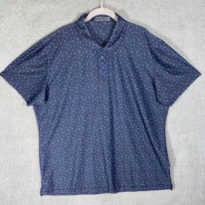 G/Fore Polo Shirt Mens XXL Black Floral AOP Stretch Performance Golf